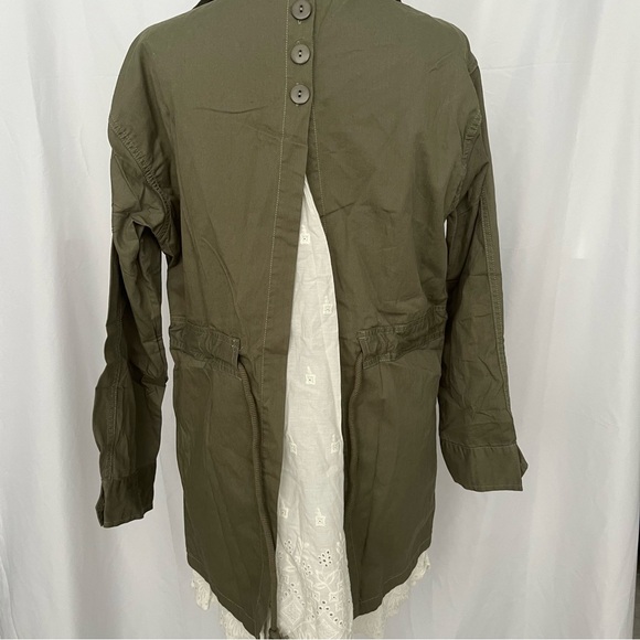 $198 ANTHROPOLOGIE TINY CHARLIE EYELET UTILITY JACKET MILITARY COLOR SIZE S NWT - Picture 5 of 8